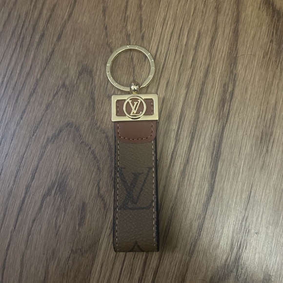 LV Monogram Logo Dragonne Key Holder - Picture 1 of 2